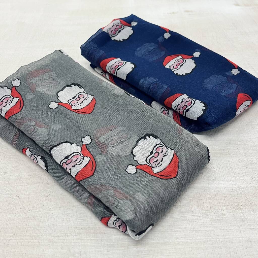 Vintage Santa Print Scarf
