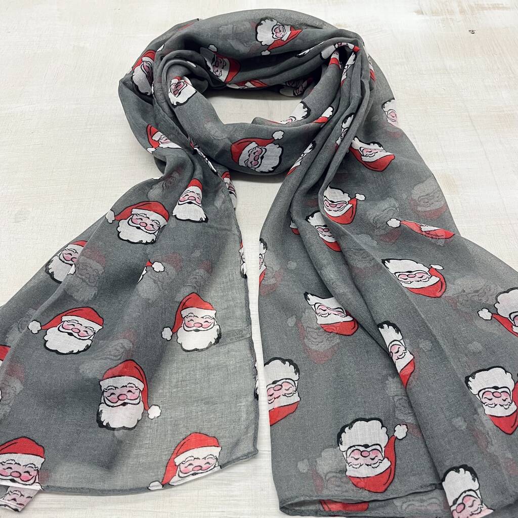 Vintage Santa Print Scarf