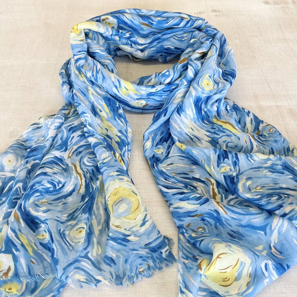 Starry Night Print Scarf