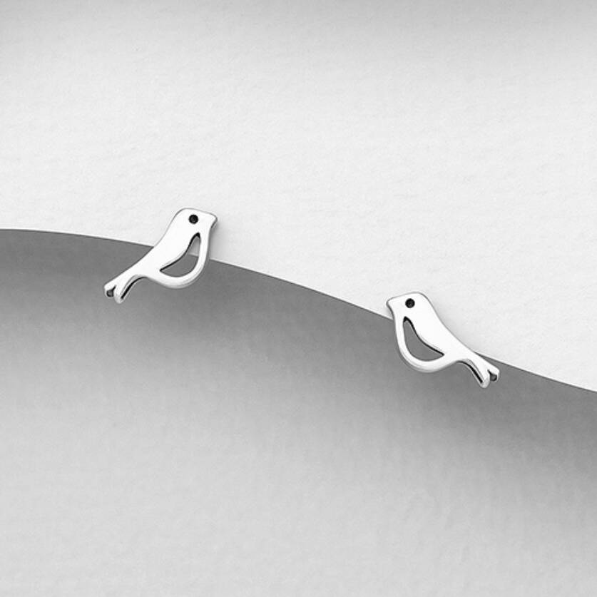 Robins Are Near When Loved Ones Are Near Sterling Silver Robin Bird Earrings