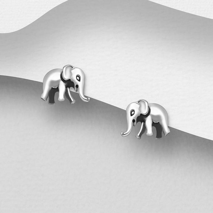 Sterling Silver Elephant Earrings