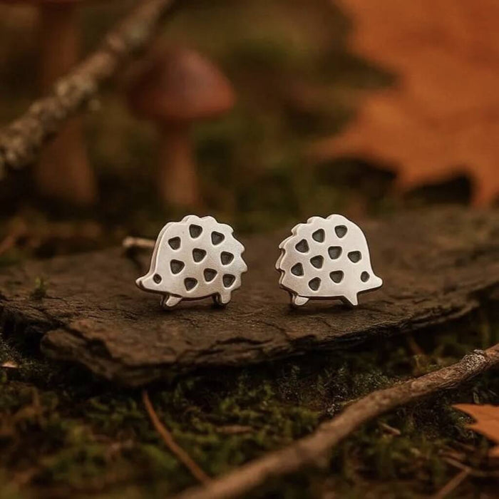 Sterling Silver Hedgehog Stud Earrings