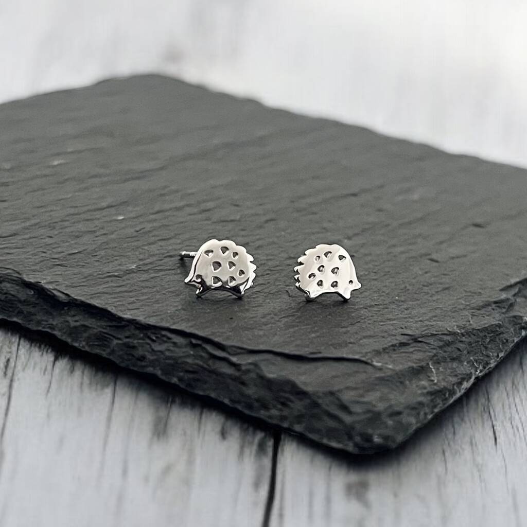 Sterling Silver Hedgehog Stud Earrings