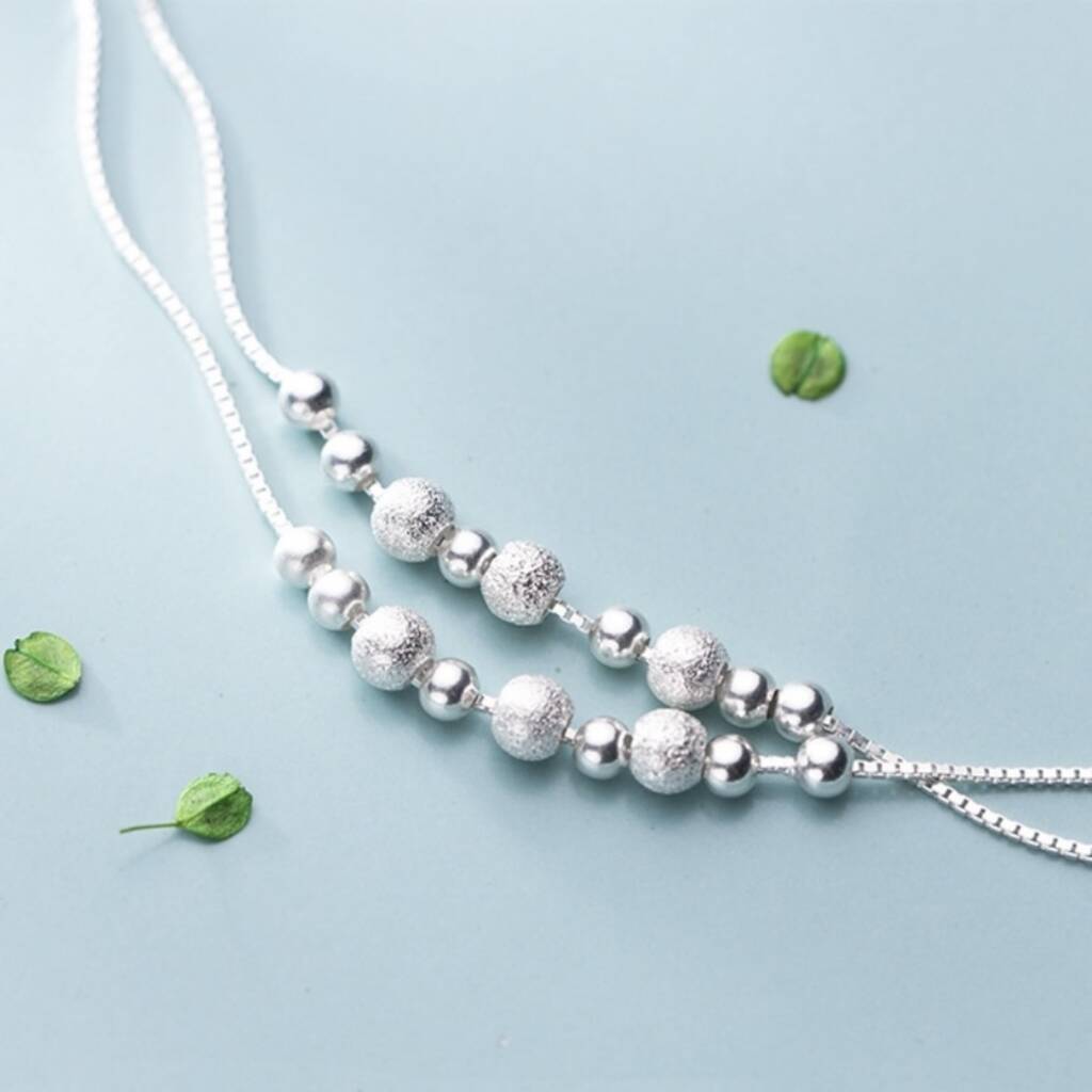 Sterling Silver Layered Bead Bracelet