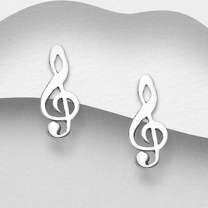 Sterling Silver Music Note Earrings