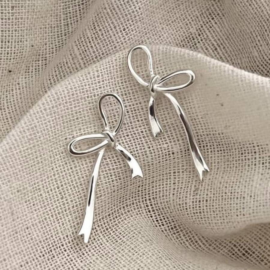 Sterling Silver Or Gold Plated Bow Earrings