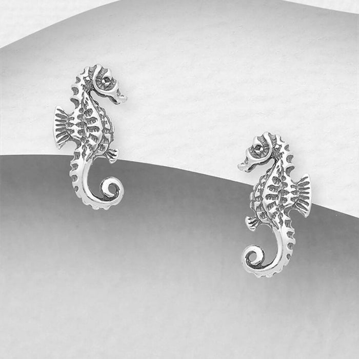 Sterling Silver Seahorse Earrings