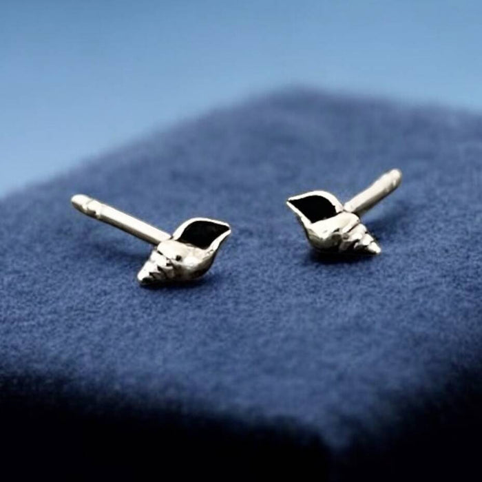 Sterling Silver Seashell Stud Earrings