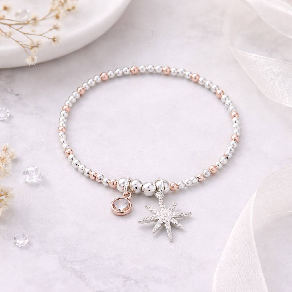 60th Birthday Star Charm Stretch Bracelet