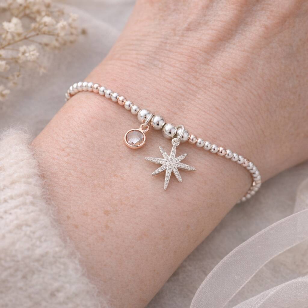 60th Birthday Star Charm Stretch Bracelet