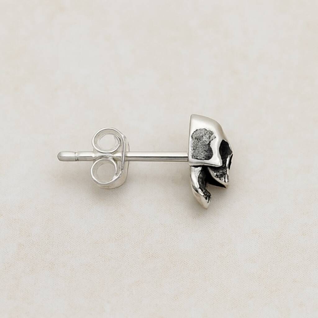 Sterling Silver Skull Stud Earrings
