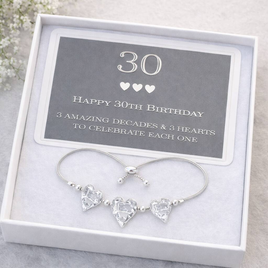 30th Birthday Drawstring Heart Bracelet