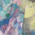 Blue Abstract Flower Print Scarf