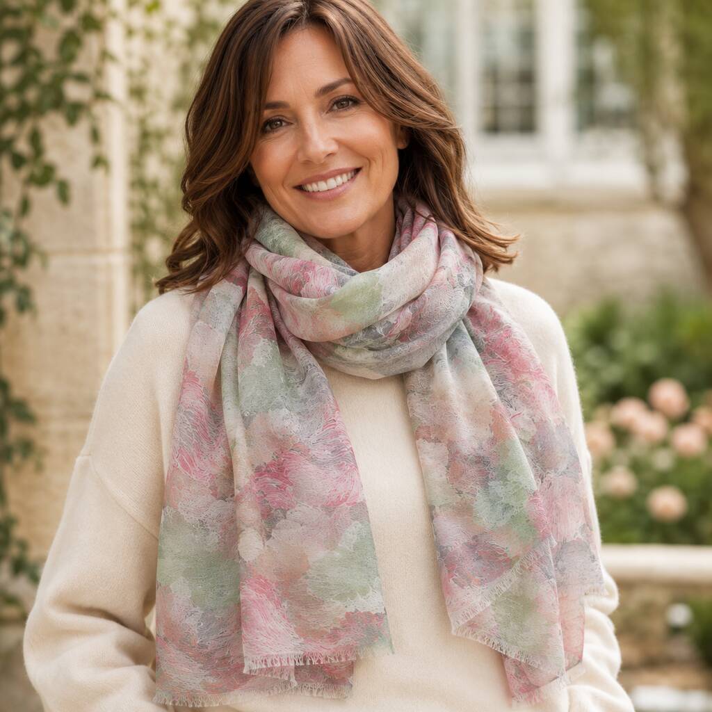Abstract Flower Print Scarf