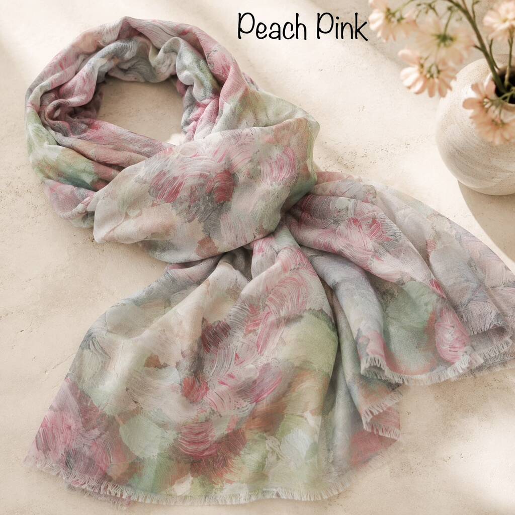 Abstract Flower Print Scarf