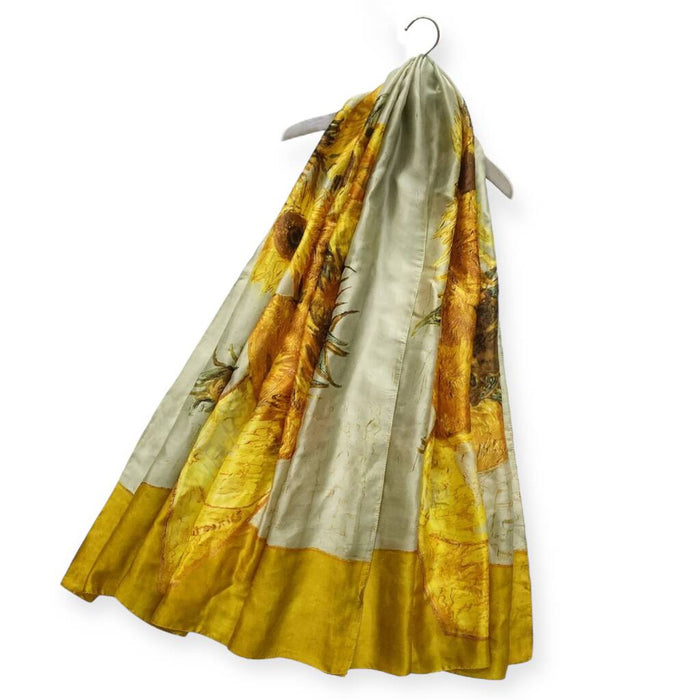 Yellow Sunflowers By Van Gogh Silk Scarf