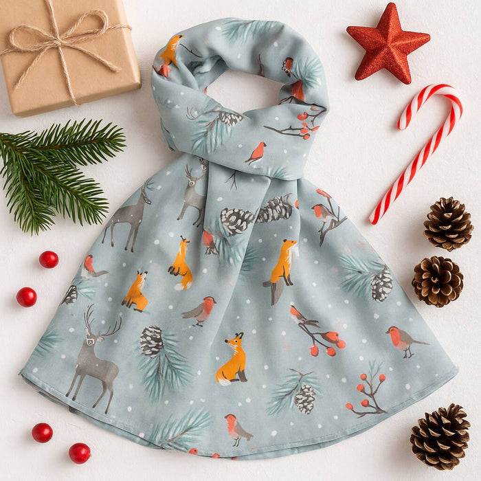 Snowy Woodland Print Scarf