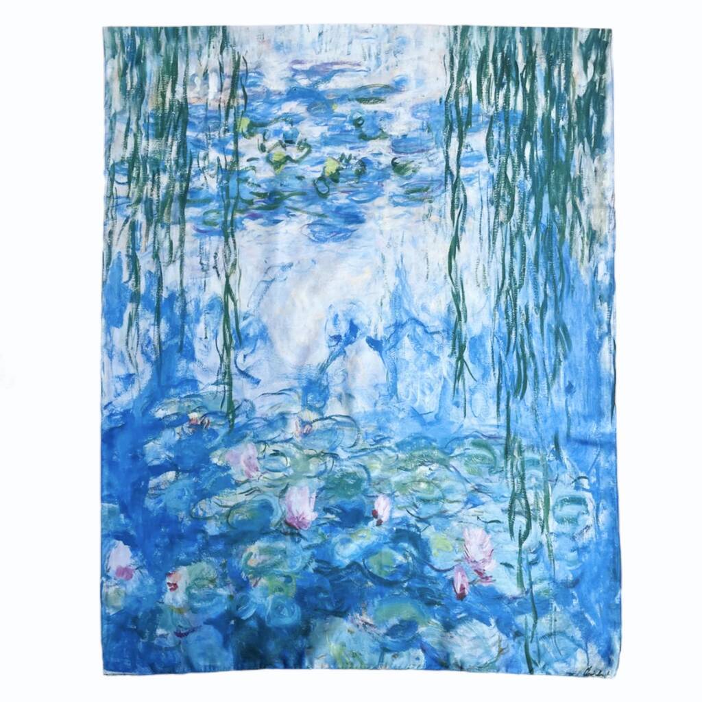Water Lilies By Monet Silk Blend Scarf