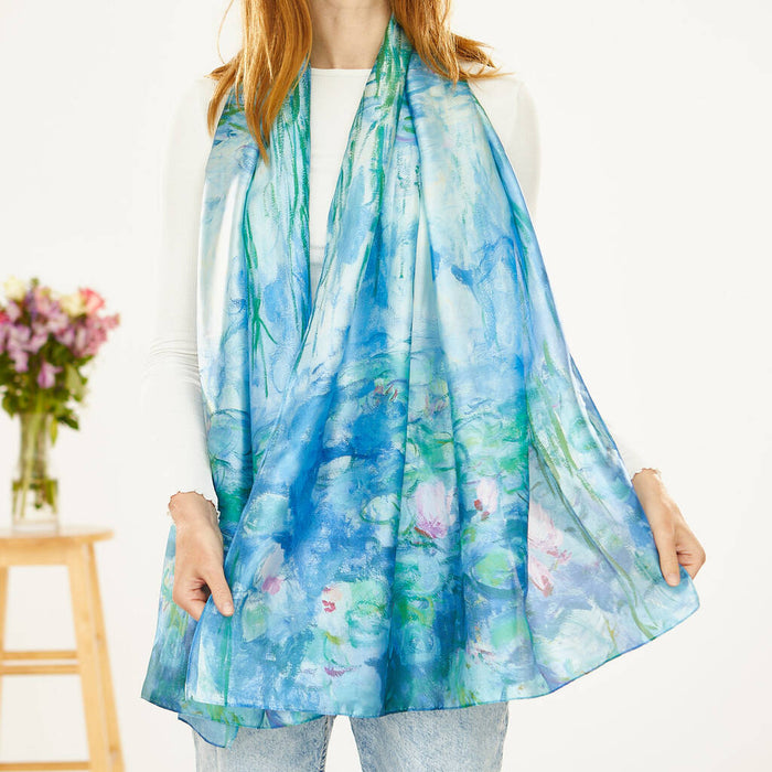 Water Lilies By Monet Silk Blend Scarf