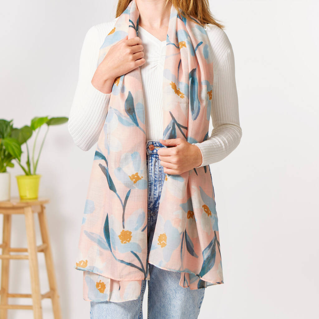 Watercolour Floral Sketch Scarf