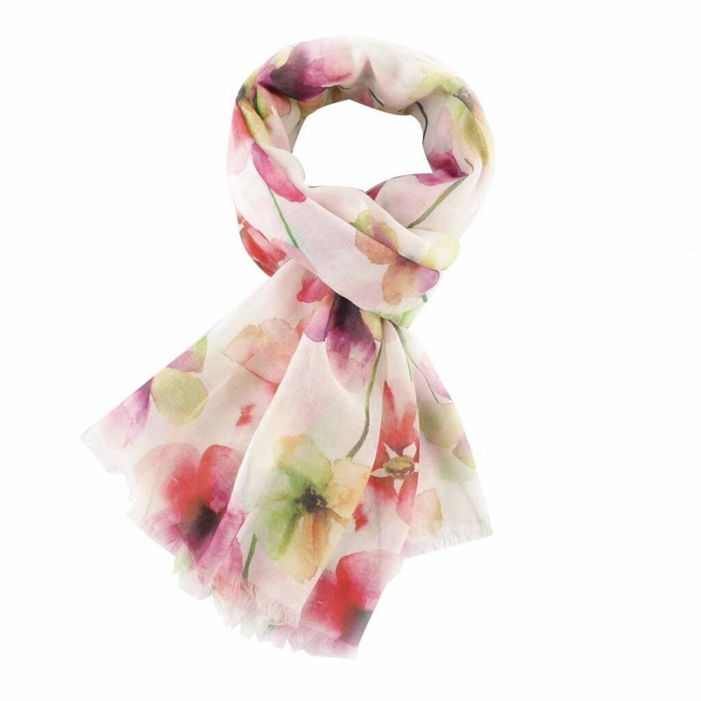 Mothers Day Watercolour Pansy Scarf