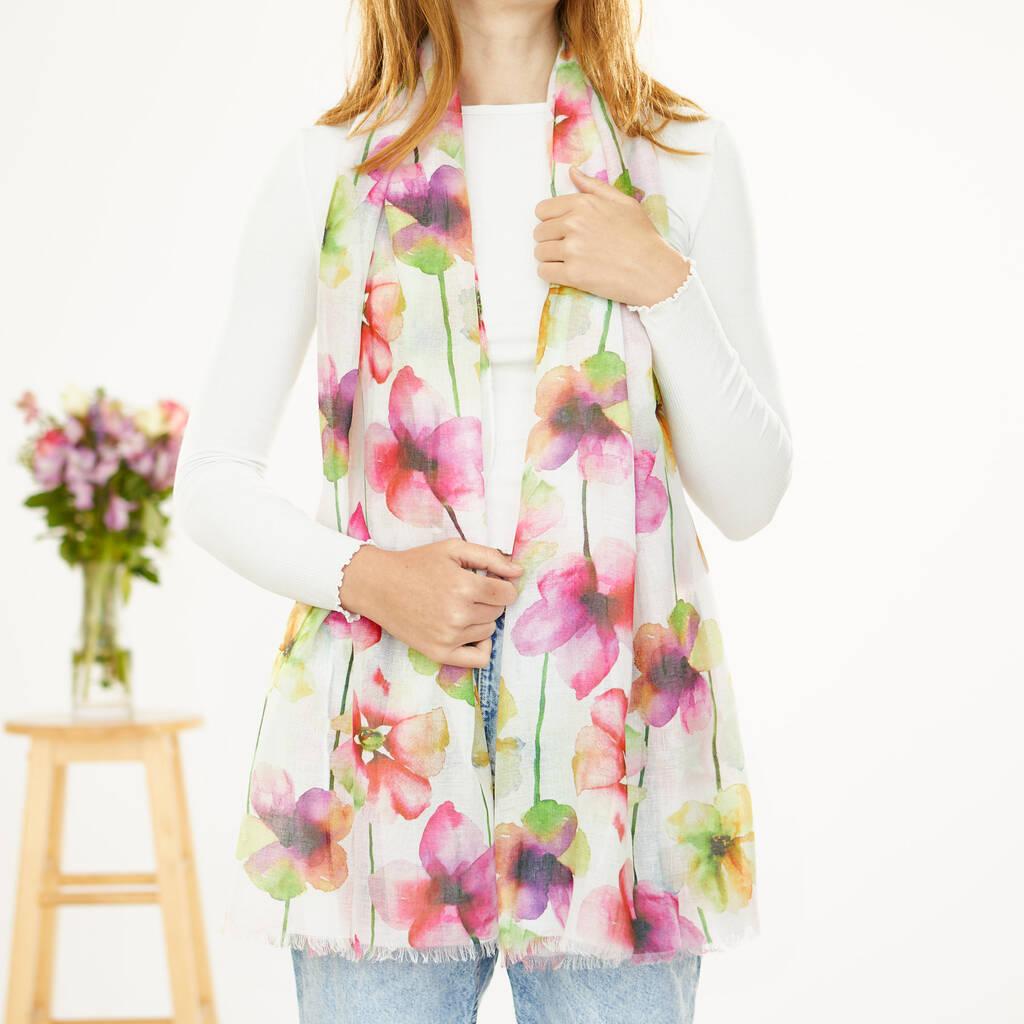 Watercolour Pansy Scarf