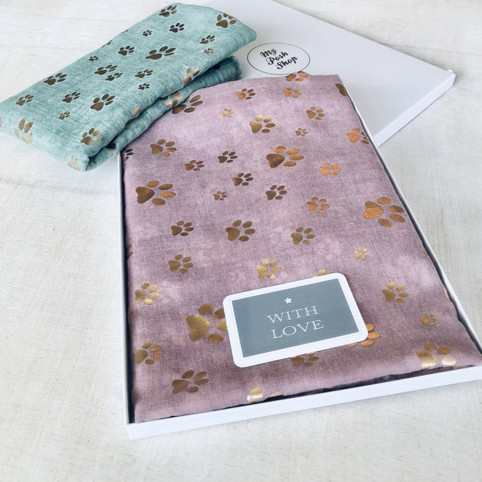 Metallic Paw Print Scarf