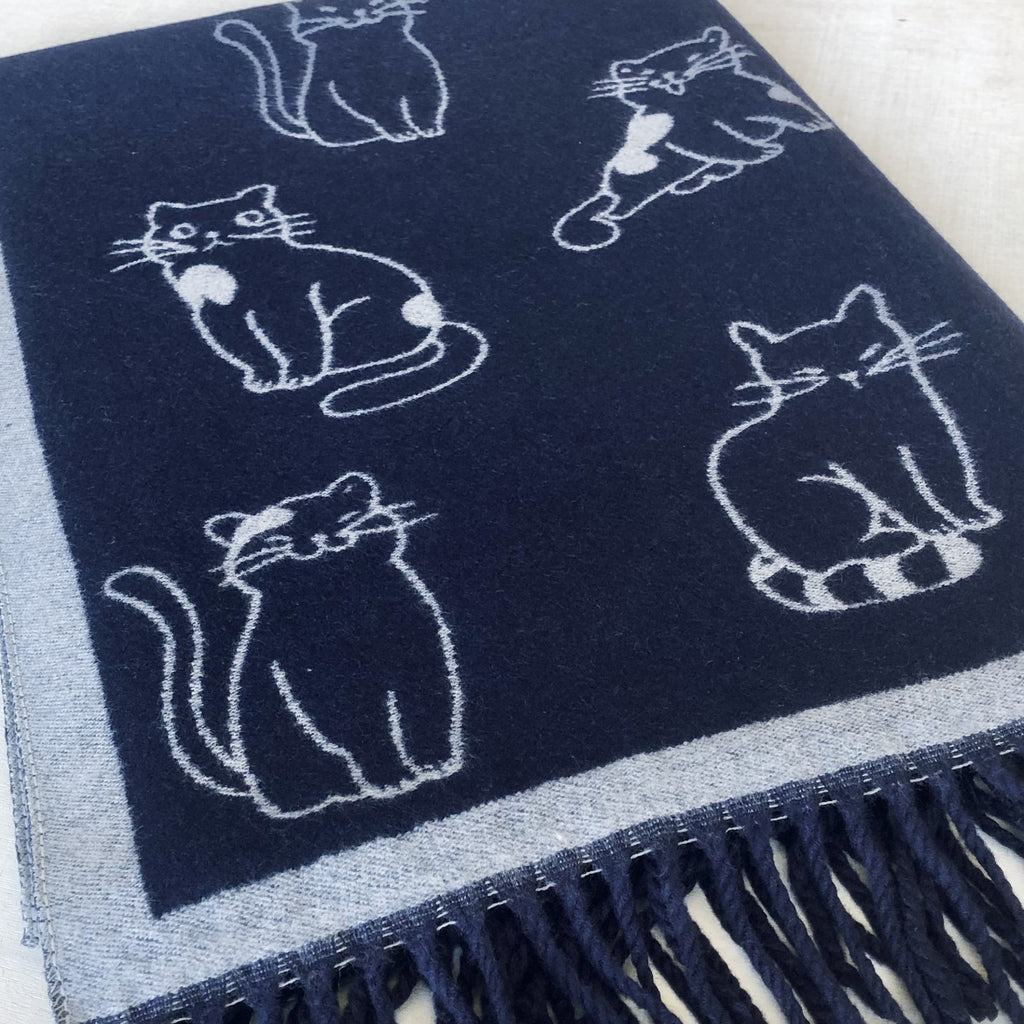 Winter Cat Scarf Cotton Blend