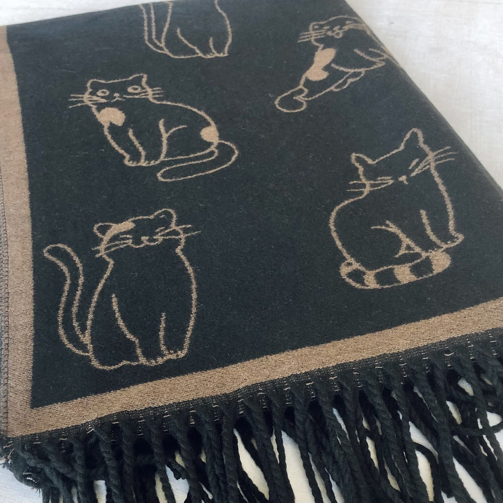 Winter Cat Scarf Cotton Blend