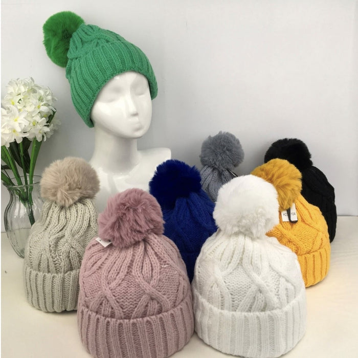 Cable Knit Bobble Hat