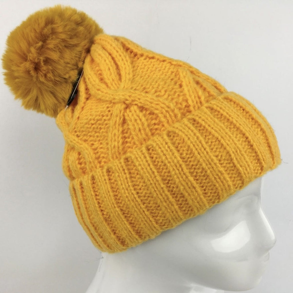 Cable Knit Bobble Hat