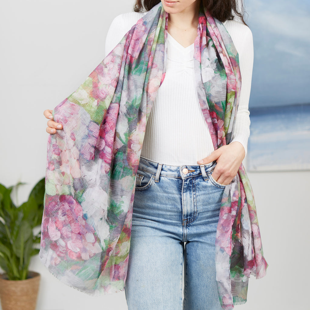 Abstract Flower Print Scarf