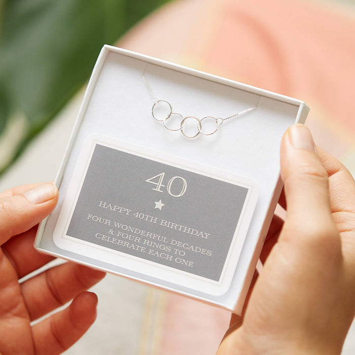 40th Birthday Rings Necklace