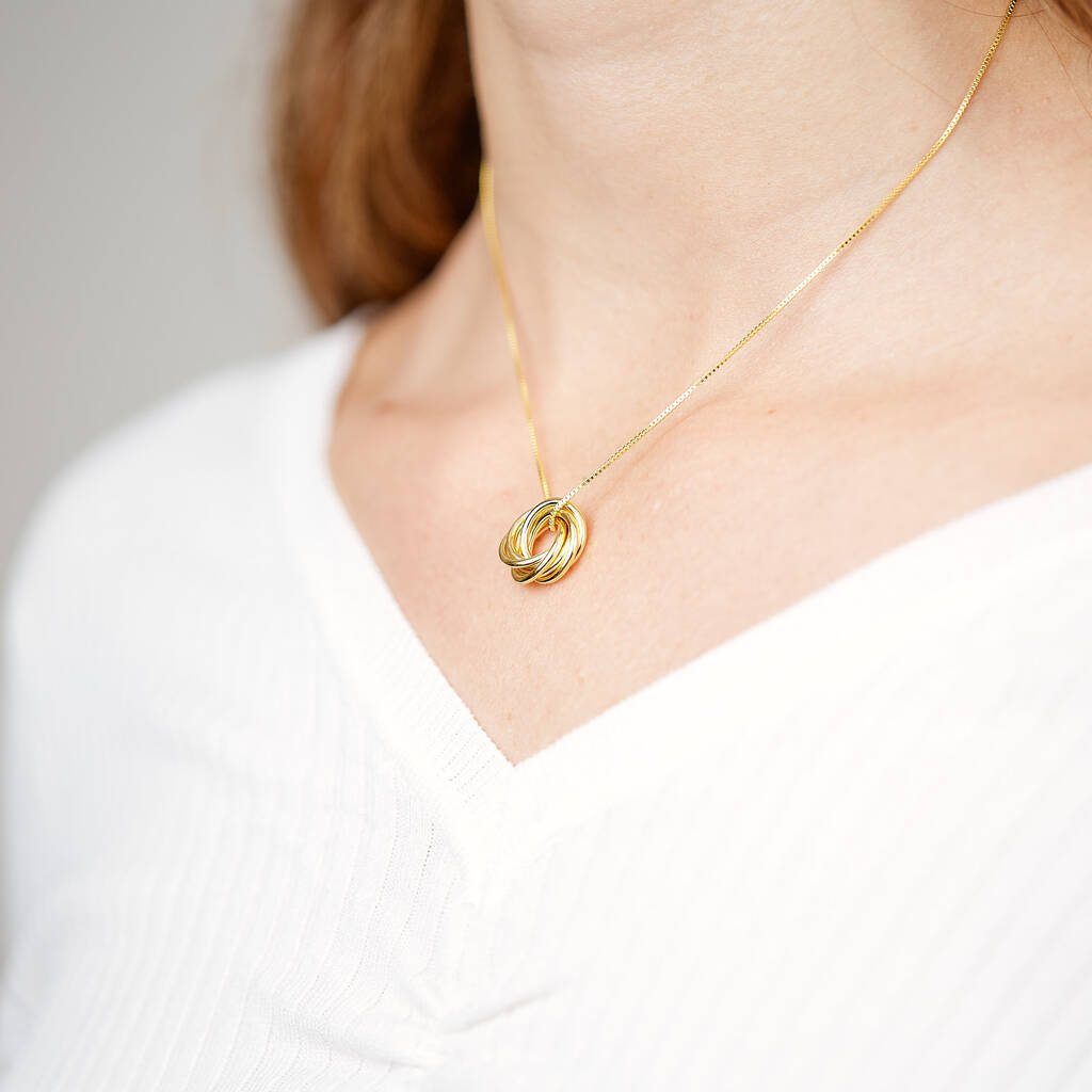 Gold Plated 60th Birthday Rings Necklace