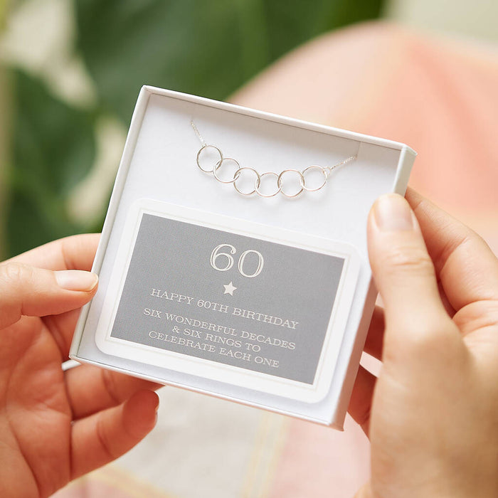 60th Birthday Rings Necklace
