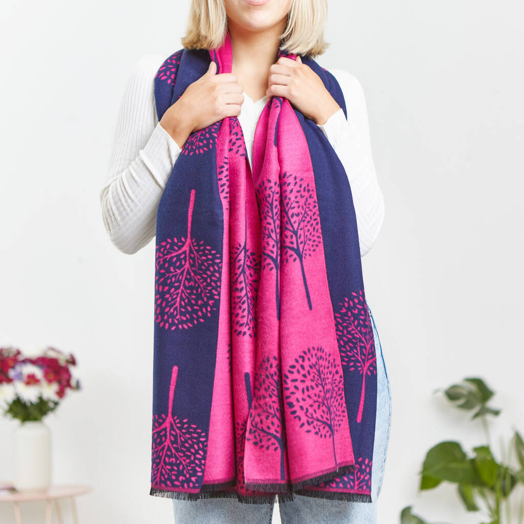 Mulberry Tree Of Life Reversible Scarf