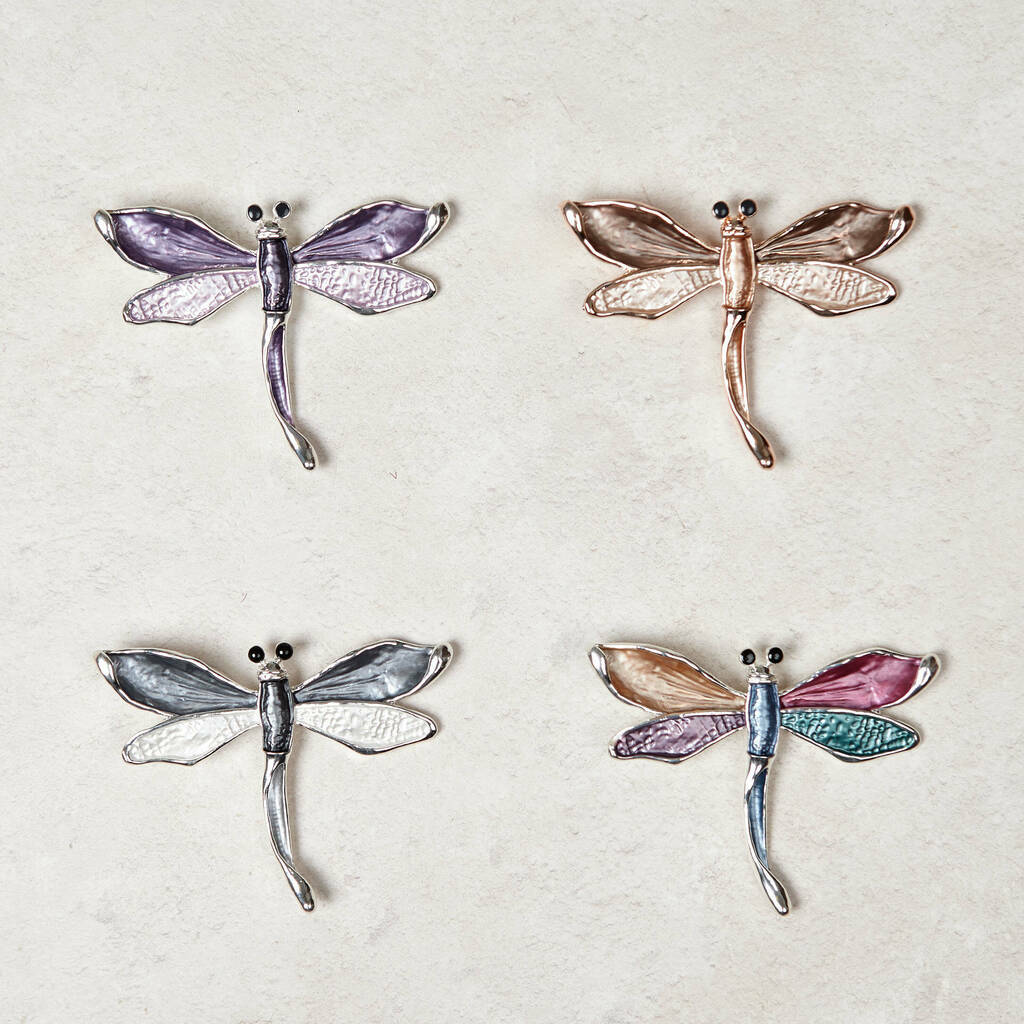 Dragonfly Sketch Scarf And Magnetic Dragonfly Brooch