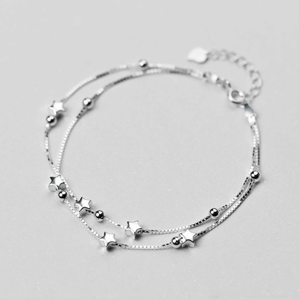 Friendship Sterling Silver Stars Bracelet