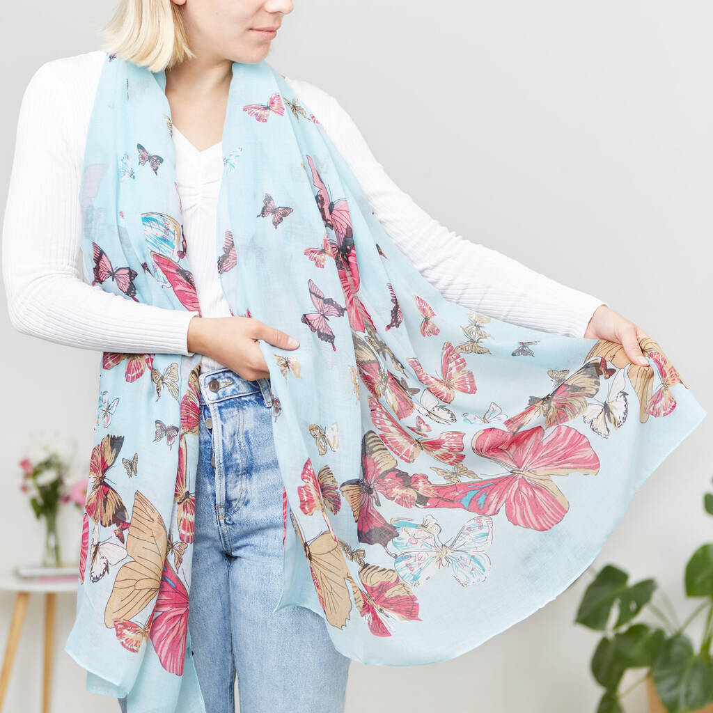 Large Butterfly Print Scarf