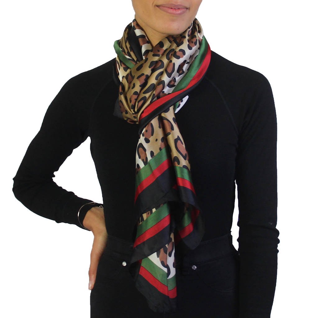 Leopard Print Silk Scarf