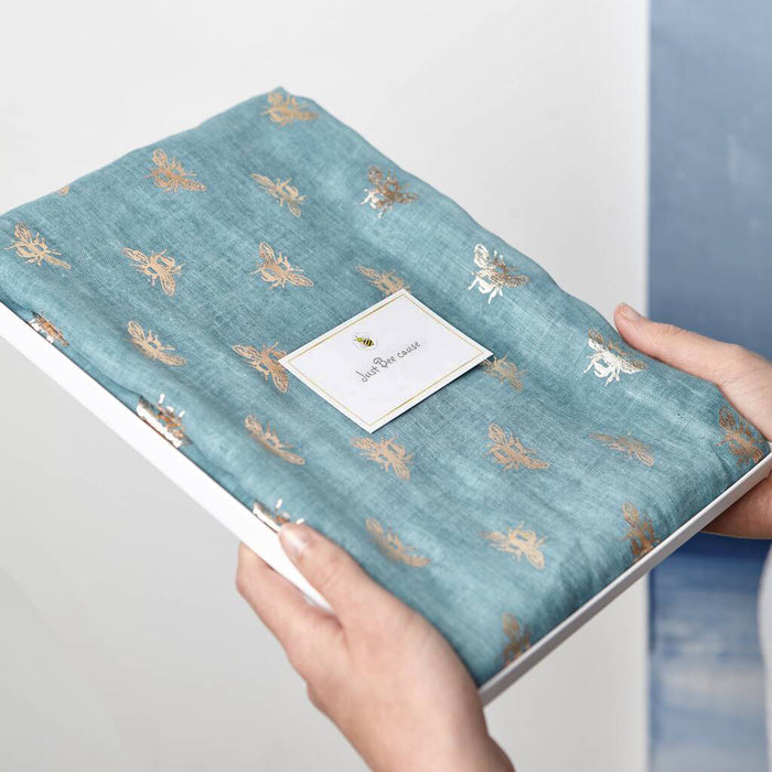 Metallic Busy Bee Print Scarf