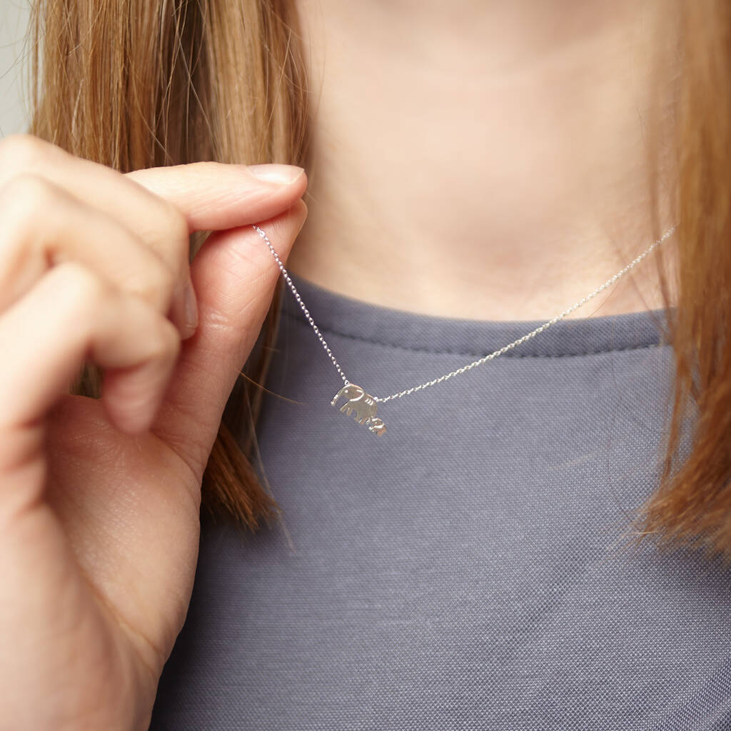 Mother And Daughter Forever Linked Elephant Necklace