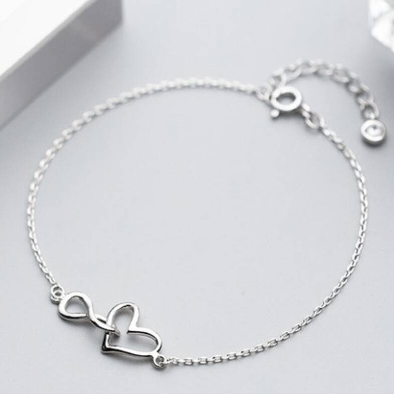 Mother And Daughter Sterling Infinity Heart Bracelet
