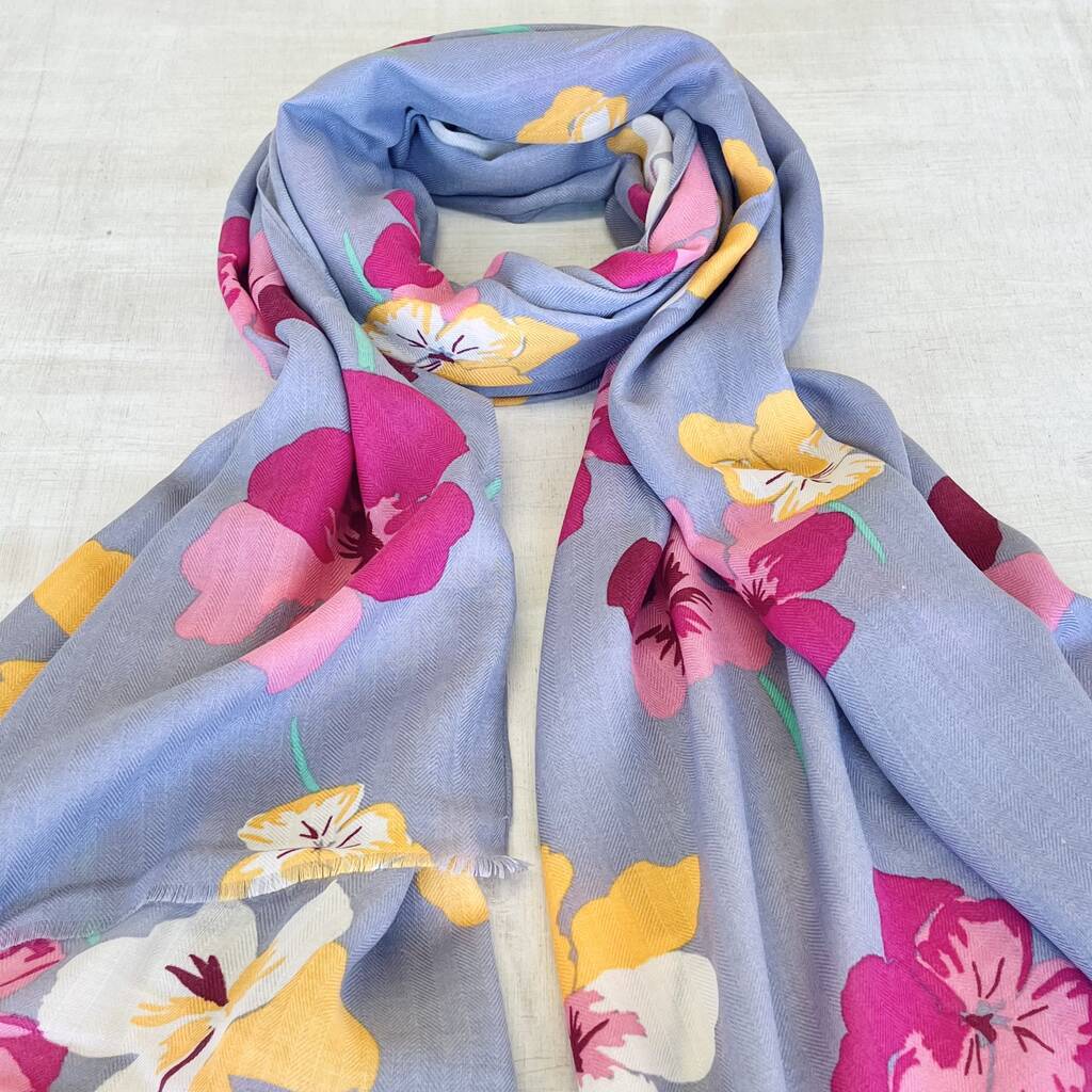 Mothers Day Viola Print Scarf