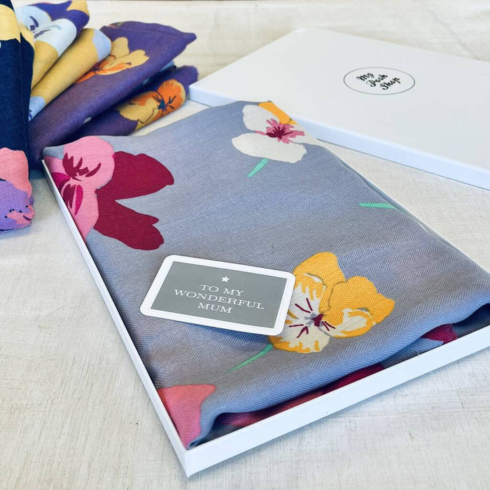 Mothers Day Viola Print Scarf