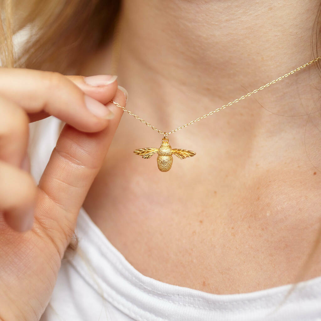 Mothers Sterling Bee Necklace
