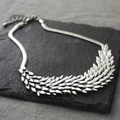 Metal Feather Statement Necklace – My Posh Shop