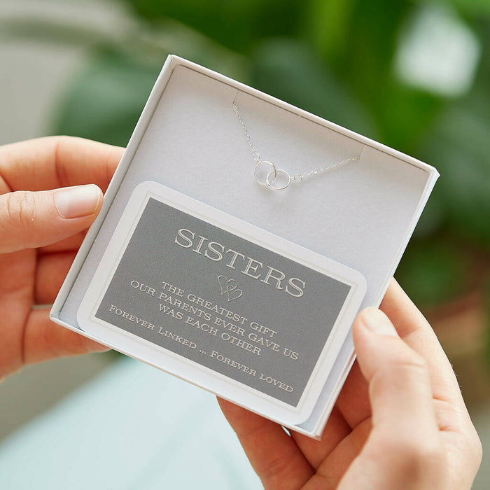 Sisters Forever Linked Sterling Necklace