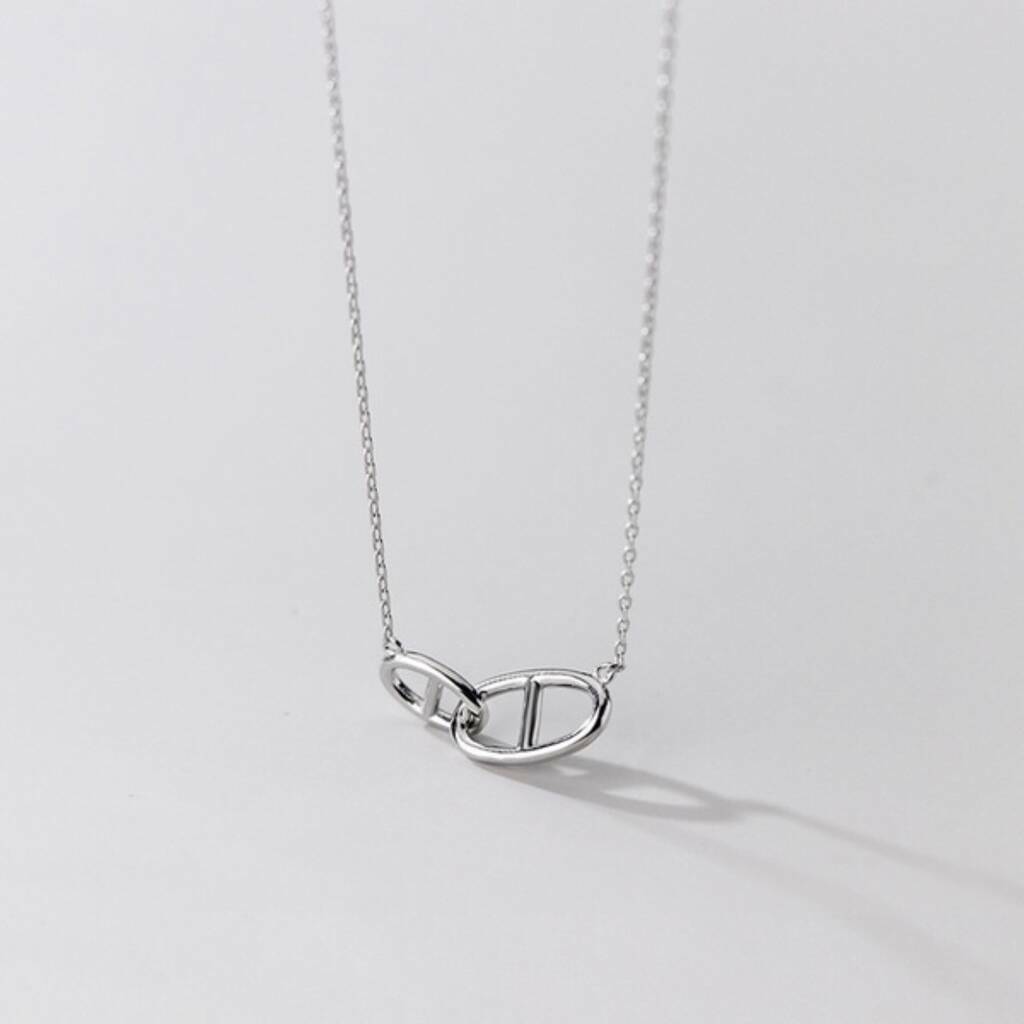 Sisters Sterling Silver Oval Link Necklace