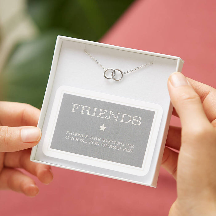 Sterling Silver Friendship Infinity Necklace